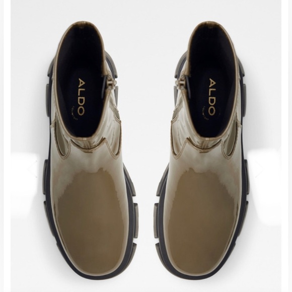 ALDO GRANDSOLE patent lug sole Platform ankle boots size‎ 10 brand new - Picture 11 of 13
